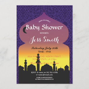 Baby Dusche Party Arabianische Nächte laden Lila e Einladung