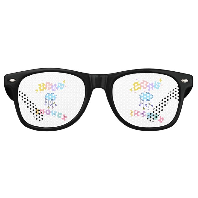 Baby Dusche Party Retro Sonnenbrille (Vorderseite)