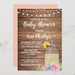 Baby Dusche Party Summer Wood Mason Jar Einladung