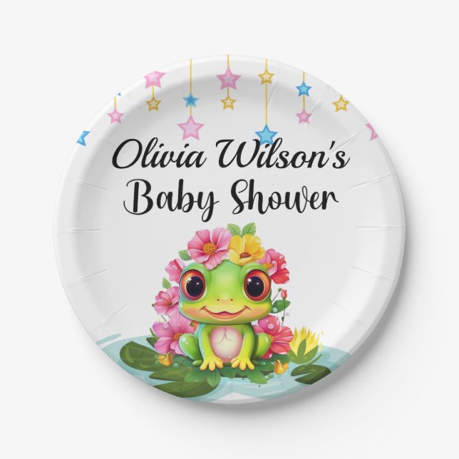 Baby Dusche Party Teller, Frog Theme Teller (Vorderseite)