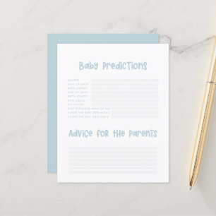 Baby Dusche Party Vorhersagen Spiel Baby Blue