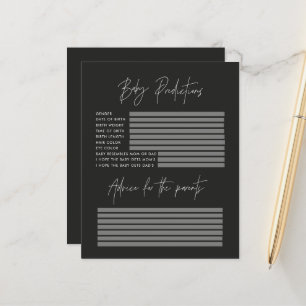Baby Dusche Party Vorhersagen Spiel elegant schwar