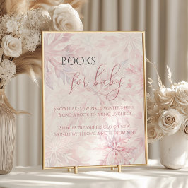 Baby Dusche Pink Snowflake Bücher für Baby Poster