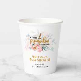 Baby Dusche Pumpkin Wasserfarbenfloral Pappbecher