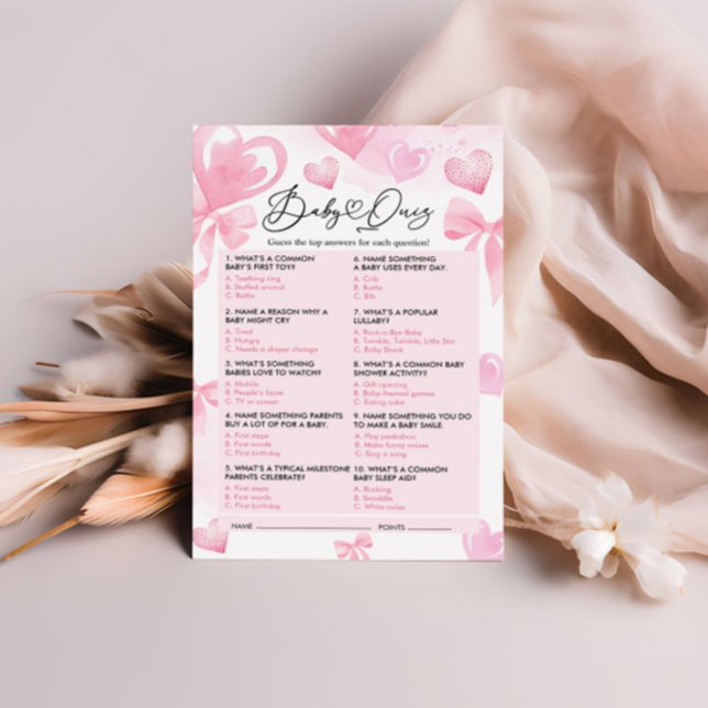 Baby Dusche Quiz Game Card Valentines Spiel (Von Creator hochgeladen)