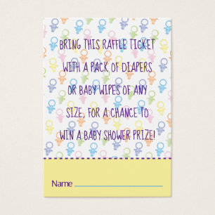 Baby Dusche Raffle Ticket Paci Bunny