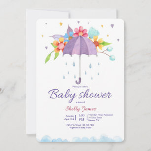 Baby Dusche Regenschirm Einladung