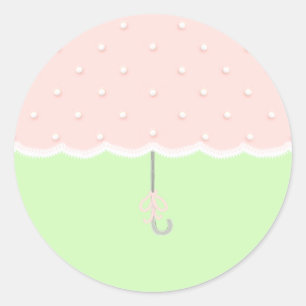 Baby Dusche Regenschirm Runder Aufkleber