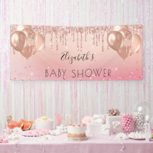 Baby Dusche Rosa Rosa Glitzer Ballons Banner