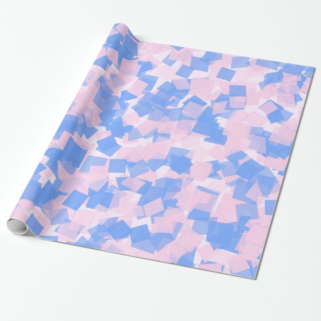 Baby Dusche Rosa und Blue Confetti Geschenkwrap Geschenkpapier (Ungerollt)