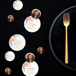 Baby Dusche Rose Gold Blume Foto Konfetti