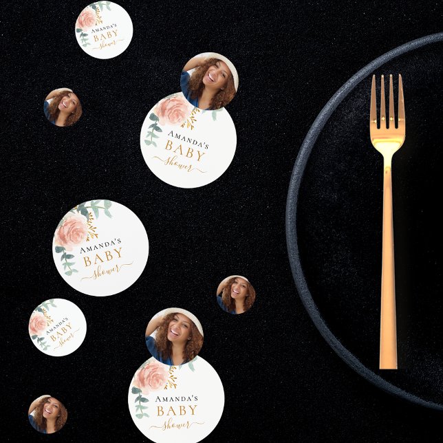 Baby Dusche Rose Gold Blume Foto Konfetti (Von Creator hochgeladen)