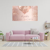 Baby Dusche Rose Gold Glitzer Ballons Mädchen