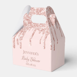 Baby Dusche Rose Gold Glitzer Tropfen Name Geschenkschachtel
