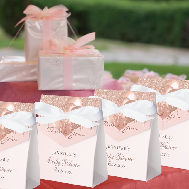 Baby Dusche Rose Gold Glitzer Tropfen Vielen Dank Geschenkschachtel (Von Creator hochgeladen)
