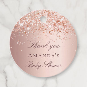 Baby Dusche rot Rose gold Danke Geschenkanhänger
