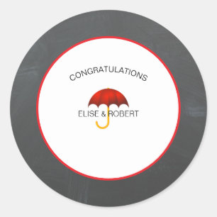 Baby Dusche rot und schwarz Herzlichen Glückwunsch Runder Aufkleber