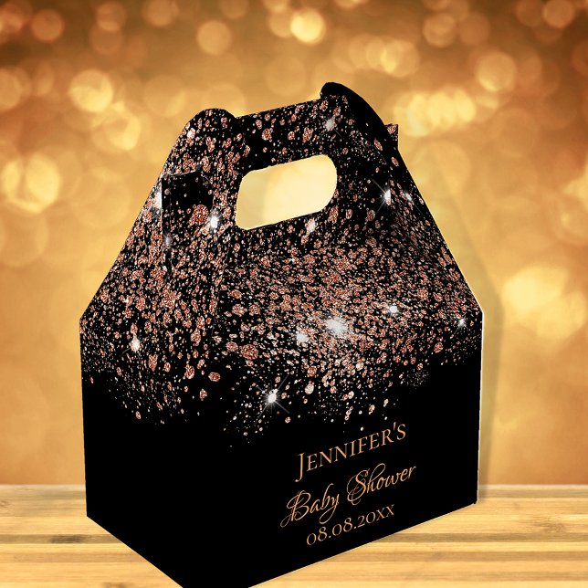 Baby Dusche schwarze Rose Gold Glitzer Name Vielen Geschenkschachtel (Von Creator hochgeladen)