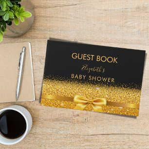 Baby Dusche schwarzer goldener Bogen elegant Gästebuch