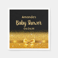 Baby Dusche schwarzer goldener Bogen elegant
