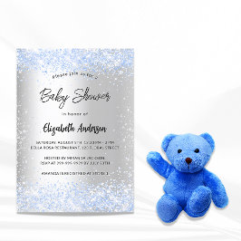 Baby Dusche silberblauer Junge Konfetti Sprinki Einladung