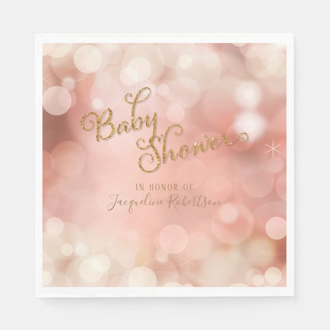 Baby Dusche Simple Magical Bokeh Sparkle Twinkle Serviette (Vorderseite)