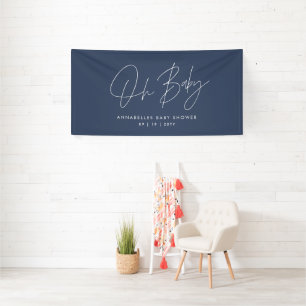 Baby Dusche Skript moderne marineblau elegant Banner