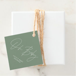 Baby Dusche Skript moderne Weise grün danke Geschenkanhänger