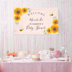 Baby Dusche Sonnenblumen Mädchen pinkfarbene Mutte Banner
