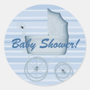 Baby-Dusche Stripes Buggy-Aufkleber Runder Aufkleber
