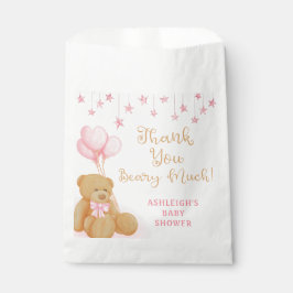 Baby Dusche Teddy Bear Pink Stars Danke Geschenktütchen