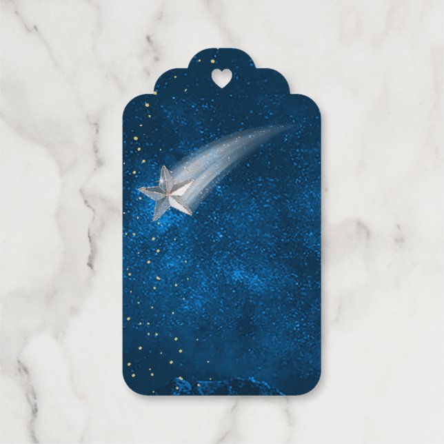 Baby Dusche Twinkle Twinkle Stars Geschenkanhänger (Rückseite)