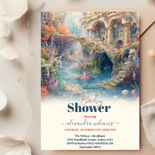 Baby-Dusche unter der Meerestierdusche Einladung