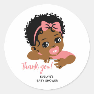 Baby Dusche Vielen Dank Sticker Black Girl