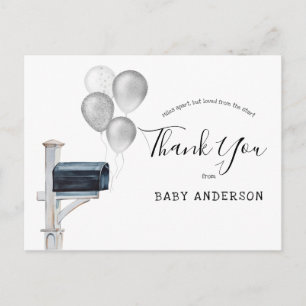 Baby Dusche von Mail Silver Balloons Danke Postkarte