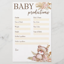 Baby Dusche Vorhersage Spiel Teddy Bär