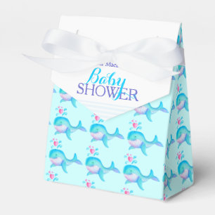 Baby Dusche Wale Aqua White Geschenk Geschenkbox Geschenkschachtel