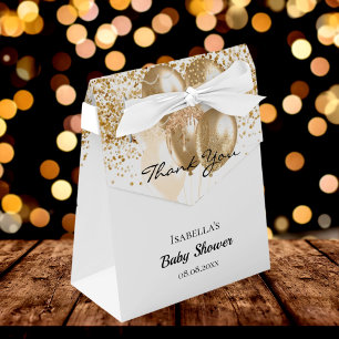 Baby Dusche Weißgold Glitzer Ballons Vielen Dank Geschenkschachtel