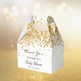 Baby Dusche Weißgold Glitzer Staub danke Geschenkschachtel