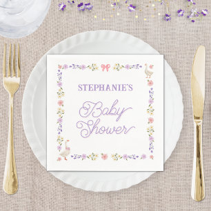Baby Dusche Wildblumen Gänse Personalisiert Serviette