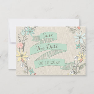 Baby-Duscheblumenwreath-Fahne Save the Date