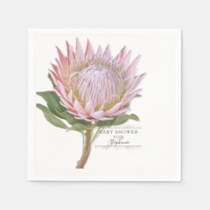 Baby-Duschemoderne rosa Protea-mit BlumenBlume Serviette