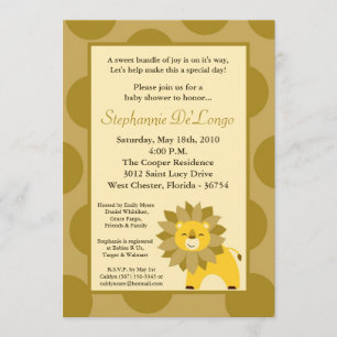 Baby-Duschen-Einladung 12x18 Dschungel-König-Lion Einladung