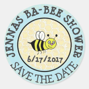 Baby-Duschen-Hummel-Bienen-Aufkleber Save the Date Runder Aufkleber