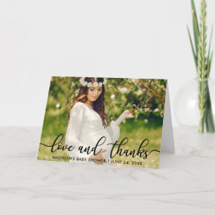 Baby-Duschen-Liebe-und Dank-Foto-Falten-Karte Dankeskarte