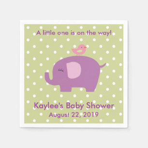 Baby-Duschen-lila Elefant-Polka-Punkt-Servietten Serviette