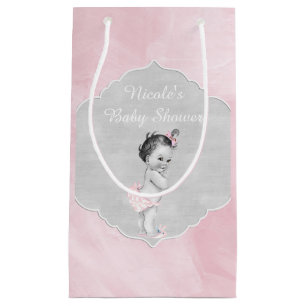 Baby-Duschen-Pastellrosa-Vintages kleines Mädchen Kleine Geschenktüte