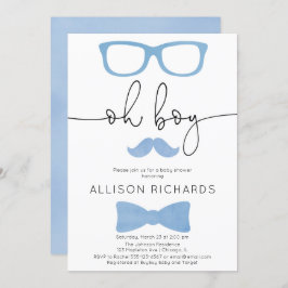 Baby Duschjunge, ein kleiner Mann ist unterwegs Einladung