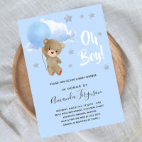 Baby Duschjunge Teddybär blaue Sterne Luxus