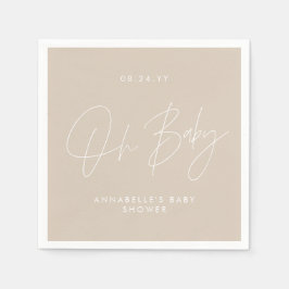 Baby-Duschskript, modern, natürlich Serviette